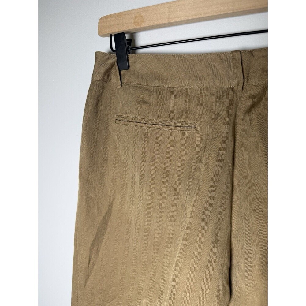Banana Republic Capri Cropped Silk & Linen Contoured Fit Pants - Brown - Size 8 - Picture 8 of 16